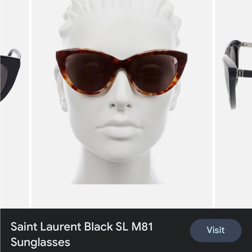 Saint Laurent YSL Cat Eye Sunglasses Havana Gold